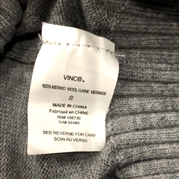 Vince. 100% Merino Wool Gray Sleeveless Sweater - Picture 8 of 9